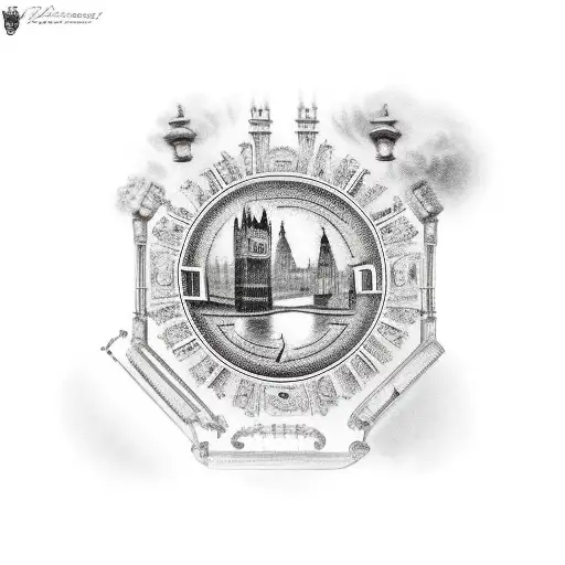 London 1800s dark cobbled tattoo design idea