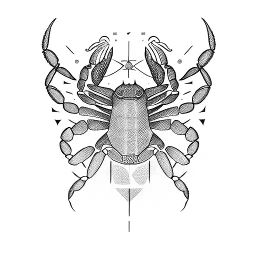 simple zodiac crab   tattoo design idea