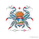 zodiac cancer crab   tattoo design idea