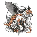 A frightening abstraction with bright accents tattoo design idea