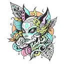 A frightening abstraction with bright accents tattoo design idea