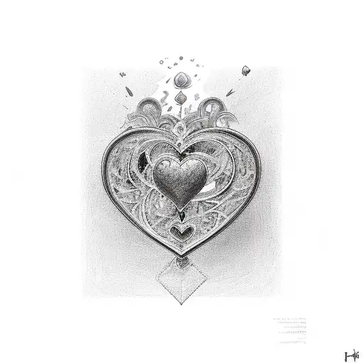 9 hearts in 3 rows tattoo design idea