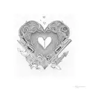 9 hearts in 3 rows tattoo design idea