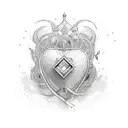 9 hearts in 3 rows tattoo design idea