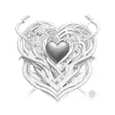9 hearts in 3 rows tattoo design idea