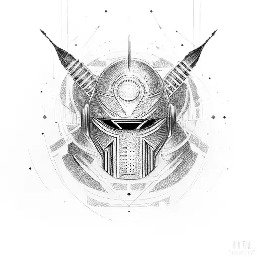 cyber warrior  tattoo design idea