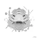 Cyber-Tech Alligator tattoo design idea