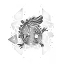 Cyber-Tech Alligator tattoo design idea