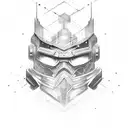 cyber warrior  tattoo design idea