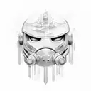 cyber warrior  tattoo design idea