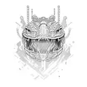 Cyber brutal Alligator tattoo design idea