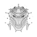Cyber brutal Alligator tattoo design idea