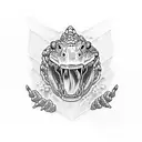 Cyber brutal Alligator tattoo design idea