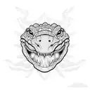 Cyber brutal Alligator tattoo design idea