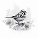 sparrow and lily tattoo design idea