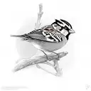 sparrow and lily tattoo design idea