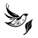 sparrow and lily tattoo design idea