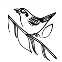 sparrow and lily tattoo design idea