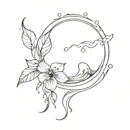 September and Water tattoo design idea