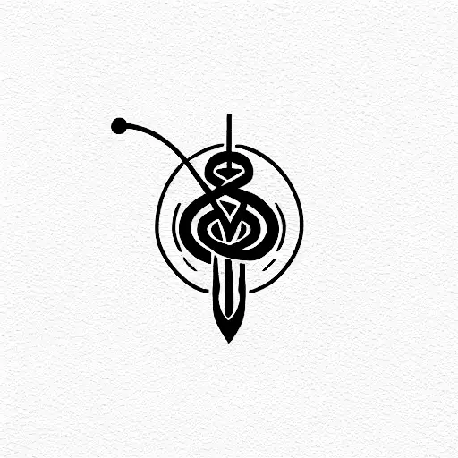 medical caduceus with handicap symbol tattoo design idea