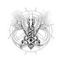 Medical Caduceus interwoven with handicap symbol tattoo design idea