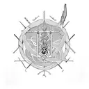 Medical Caduceus interwoven with handicap symbol tattoo design idea