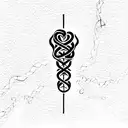 Medical Caduceus interwoven with handicap symbol tattoo design idea