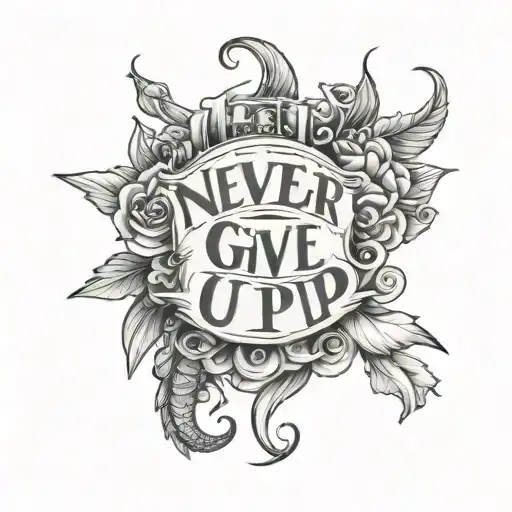 Never give up tattoo design idea