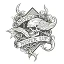 Never give up tattoo design idea