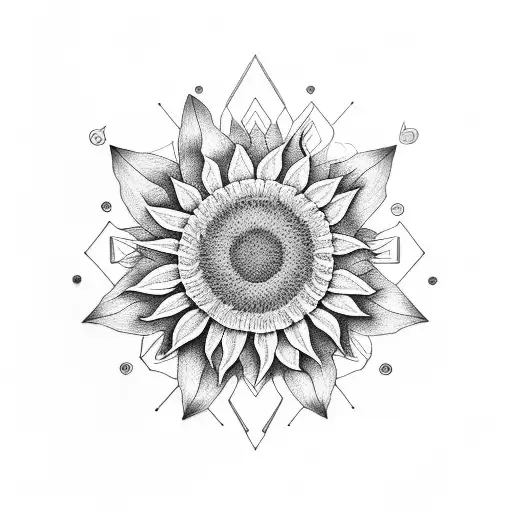 lgbtq sunflower saturn tattoo design idea