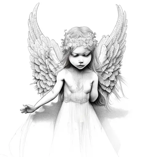 broken angel tattoo design idea