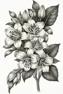 freesias and anemone flowers tattoo design idea