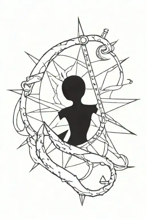 Anchor nautilus star tattoo design idea
