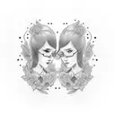 dad daughter  tattoo design idea