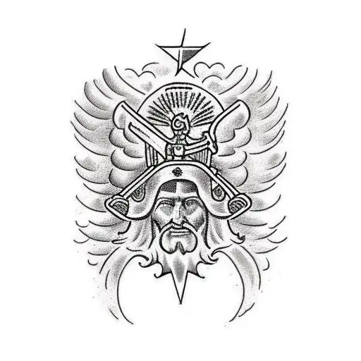 San Judas and archangel tattoo design idea