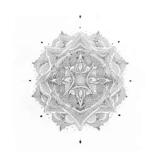 Alhambra outline tattoo design idea