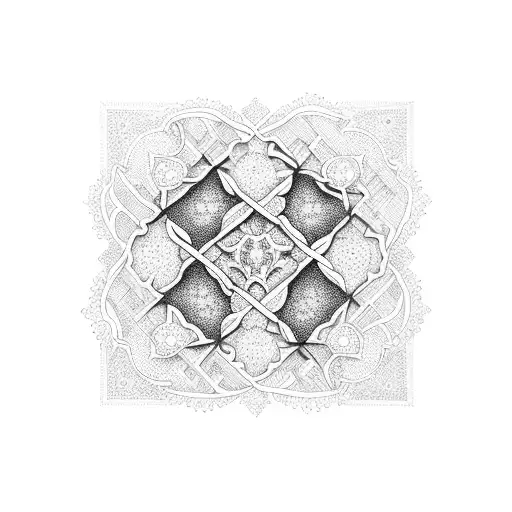 Granada Alhambra outline tattoo design idea