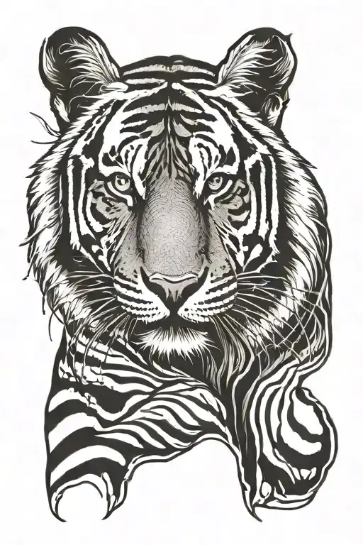 bengal tiger stripes tattoo design idea