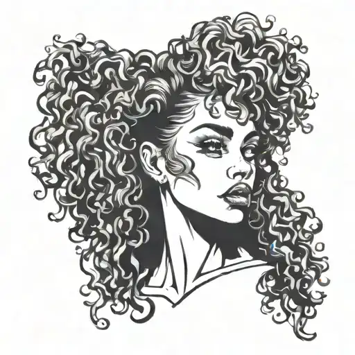 small curly hair for forearm tattoo design idea