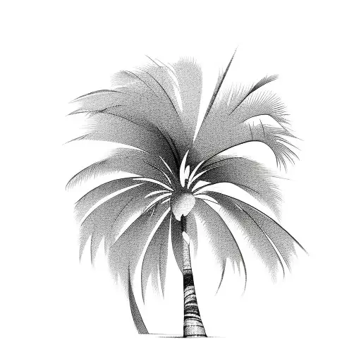flamingo, palm tree, cocktail tattoo design idea