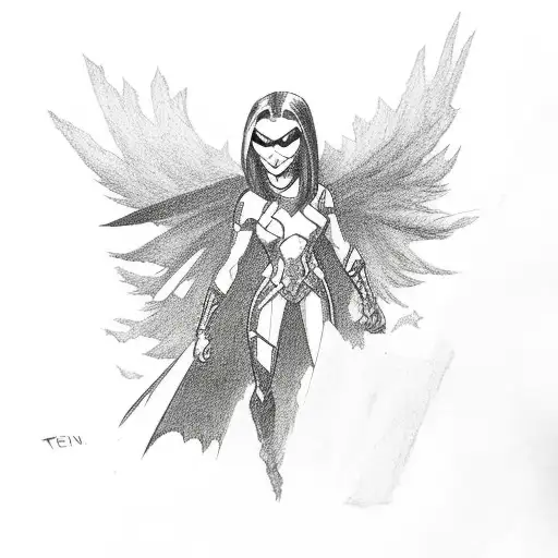Raven from teen titans tattoo design idea