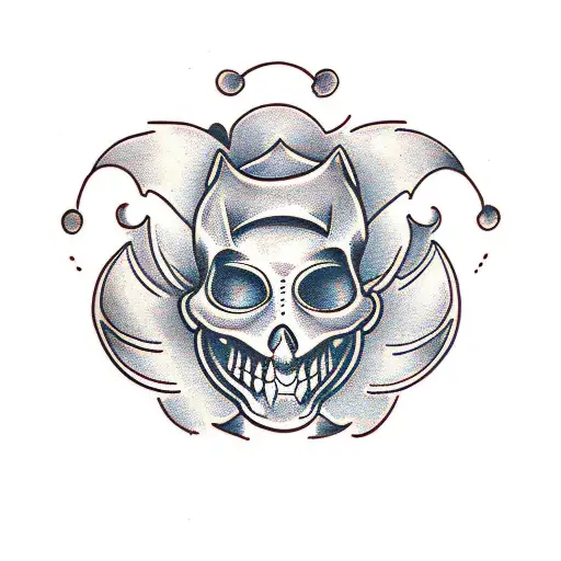 Hollow mask tattoo design idea
