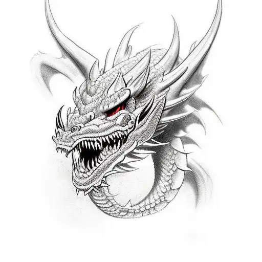 dragon chino de terror tattoo design idea