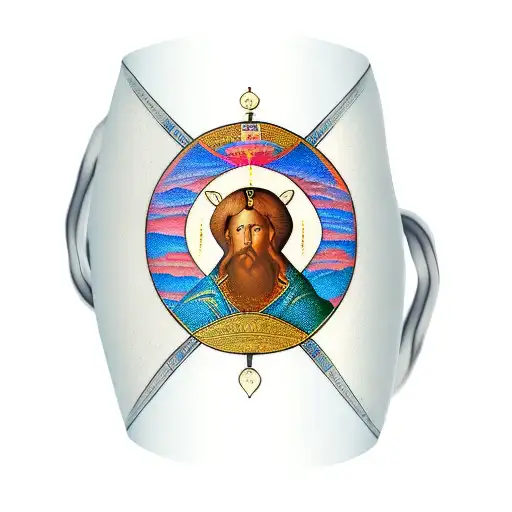 rublev's trinity as a cuff around the upper arm  tattoo design idea