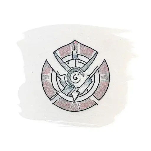 A minimalist tattoo design of an electrician symbol with a samurai twist tattoo design idea