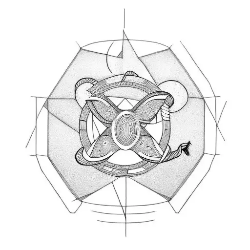 A minimalist tattoo design of an electrician symbol with a samurai twist tattoo design idea