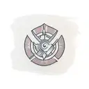 A minimalist tattoo design of an electrician symbol with a samurai twist tattoo design idea