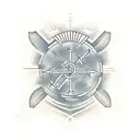 A minimalist tattoo design of an electrician symbol with a samurai twist tattoo design idea