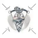 A minimalist tattoo design of an electrician symbol with a samurai twist tattoo design idea