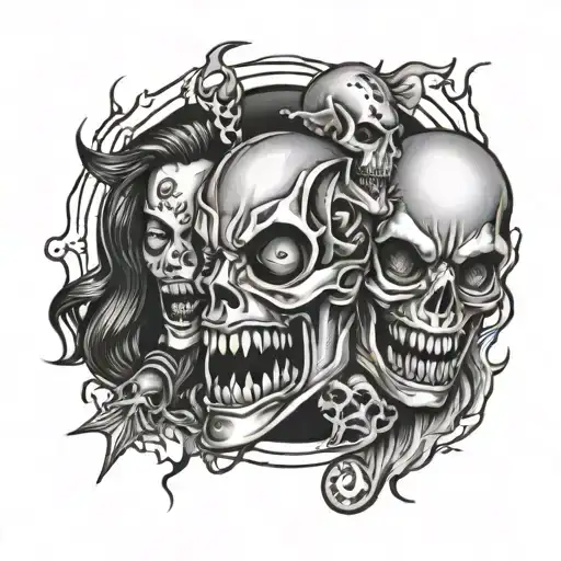 horror movie flash sheet tattoo design idea